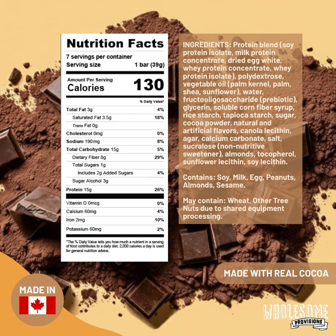 Wholesome Provisions bars on the go, high-protein low-carb snack