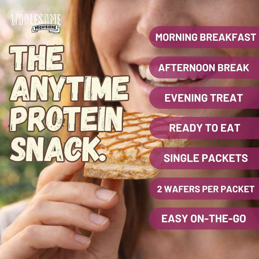 Wholesome Provisions Protein Wafer Squares chocolate raspberry flavor, crave-worthy