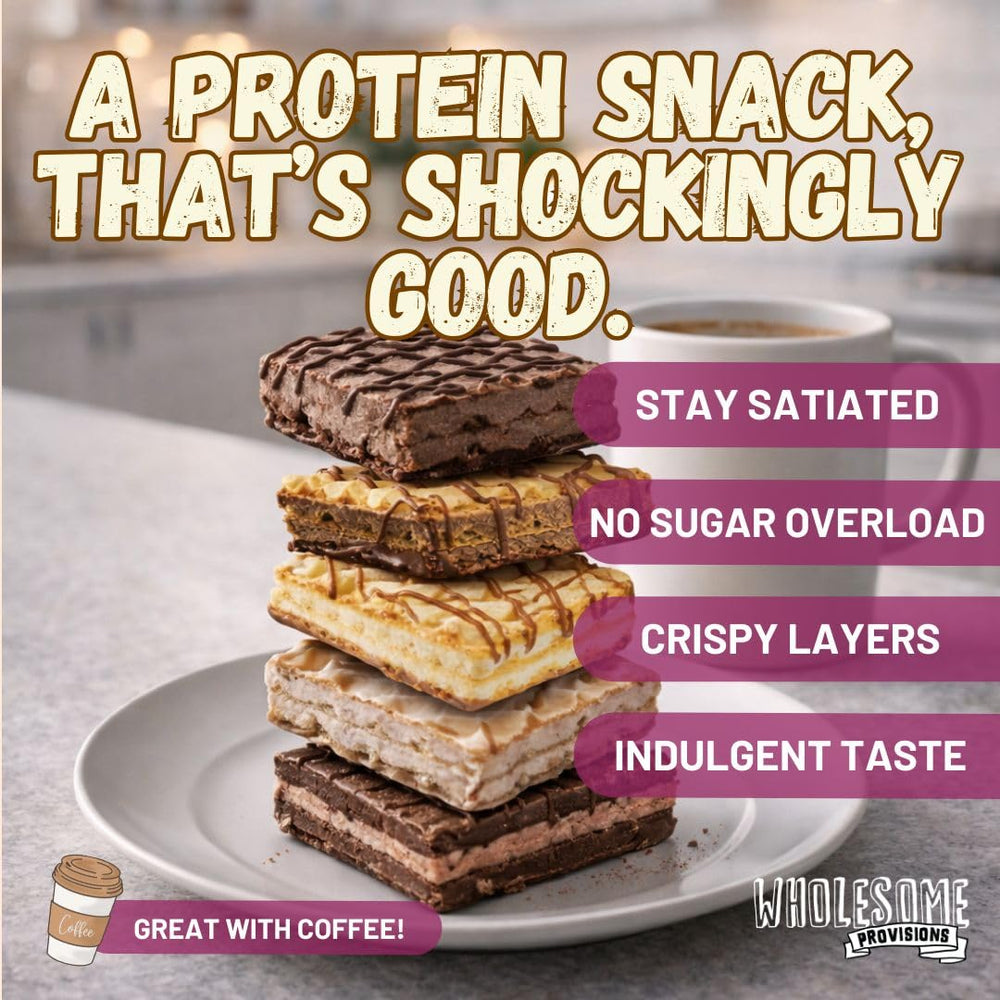 Wholesome Provisions Protein Wafer Squares lemon flavor, refreshing bite
