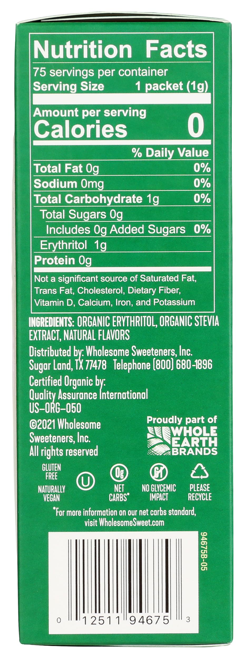 Wholesome Stevia gluten-free and vegan certified for inclusivity