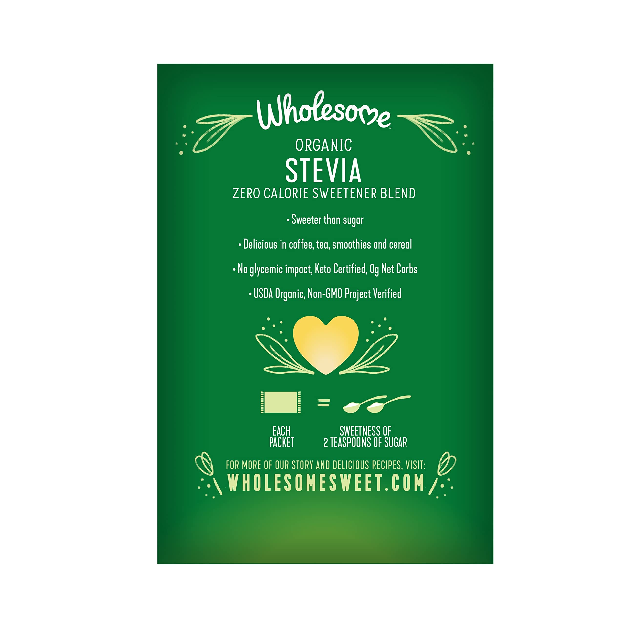 Wholesome Stevia packets in use with coffee or tea for keto-friendly sweetness.