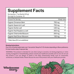 Wholesome Story 15 pyramid sachets pack highlights convenient, flavorful brewing.
