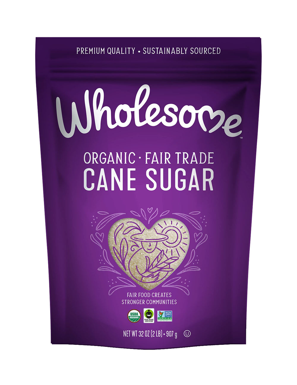 Wholesome cane sugar bag for baking and daily sweetening