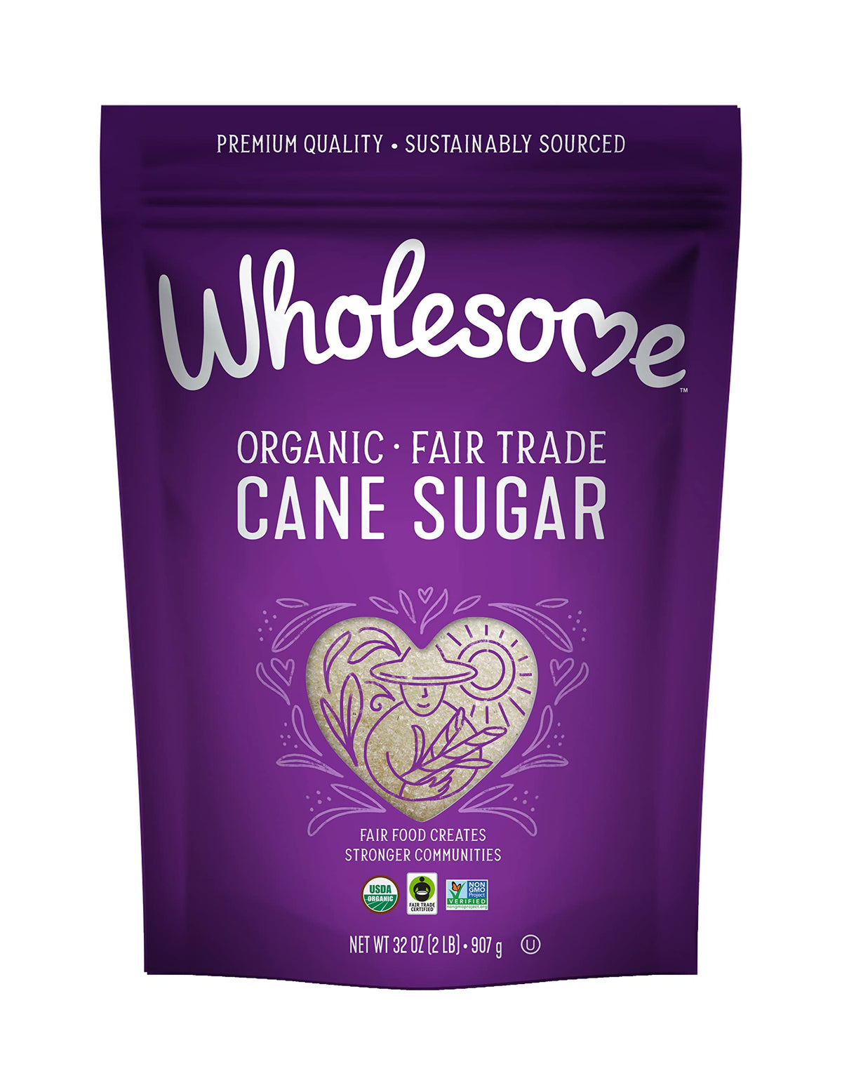 Wholesome cane sugar bag for baking and daily sweetening