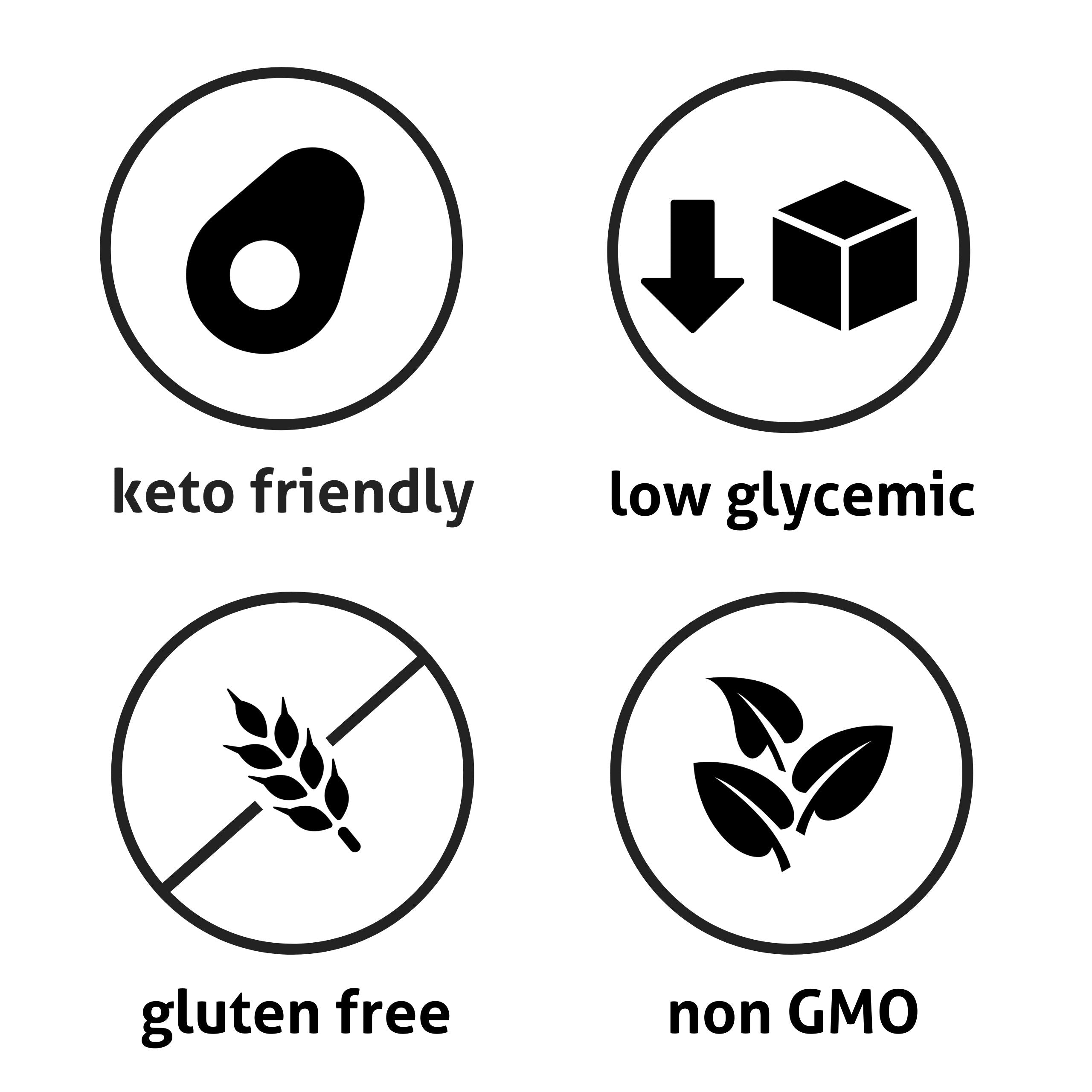 Wholesome Yum almond flour on a shelf highlighting clean, non-GMO ingredients