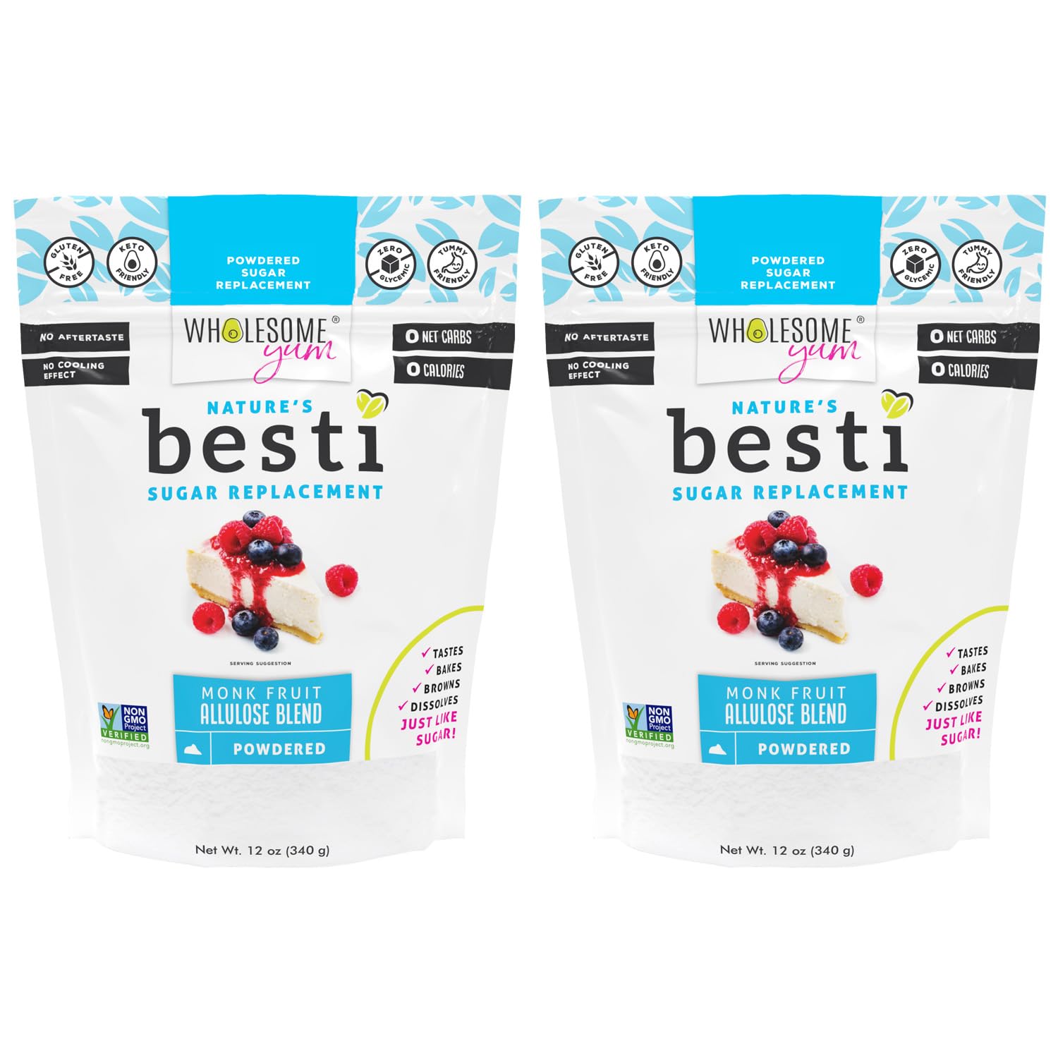 Wholesome Yum Besti powdery sugar substitute pouring for smooth, sugar-free sweetness