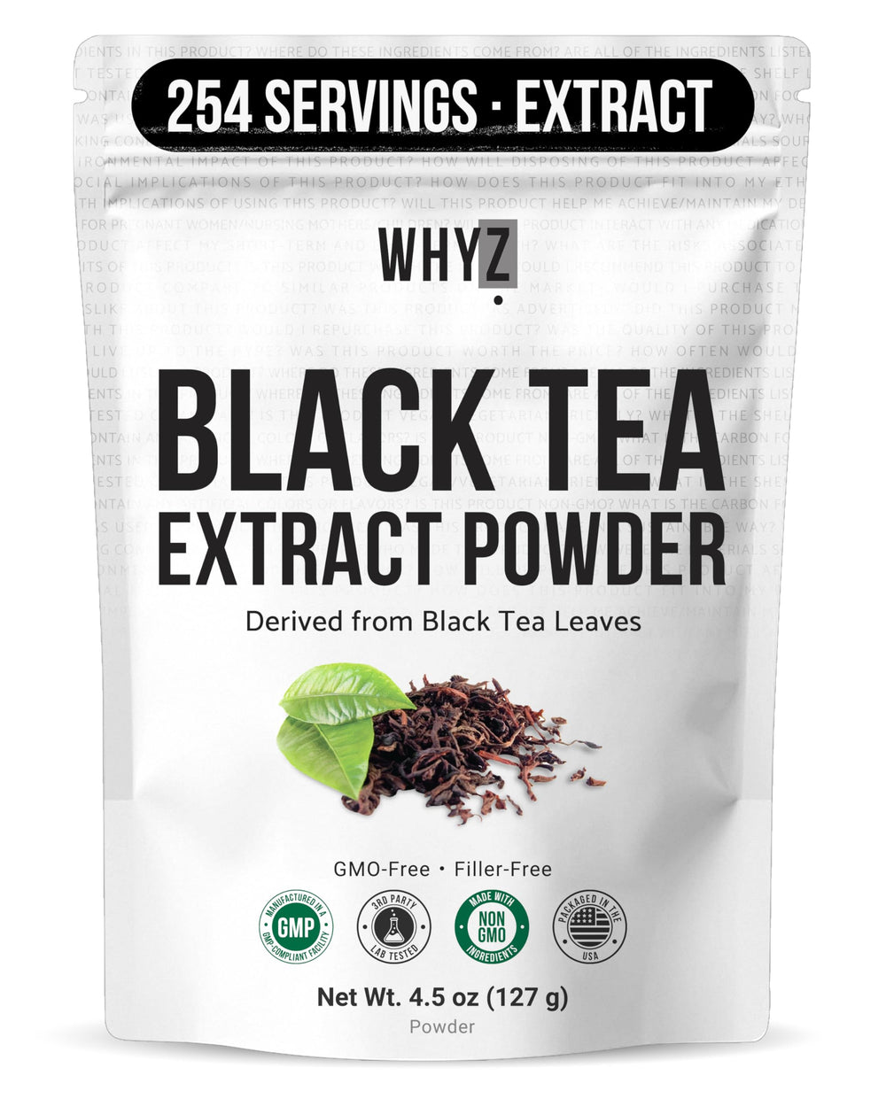WHYZ instant black tea powder tub for quick, energizing brews