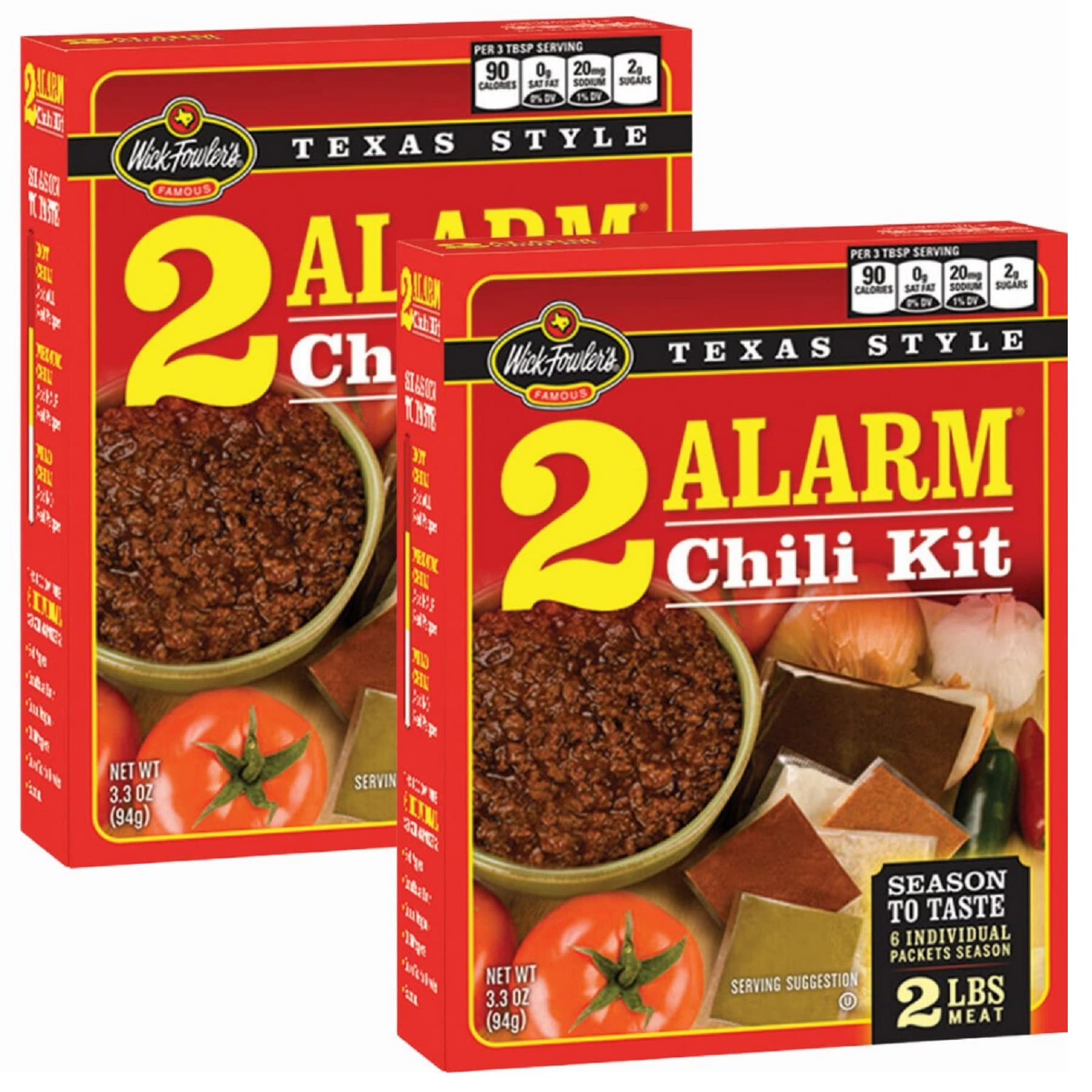 Wick Fowler's 2-Alarm Chili Kit box ready for a flavorful Texas-style dinner.