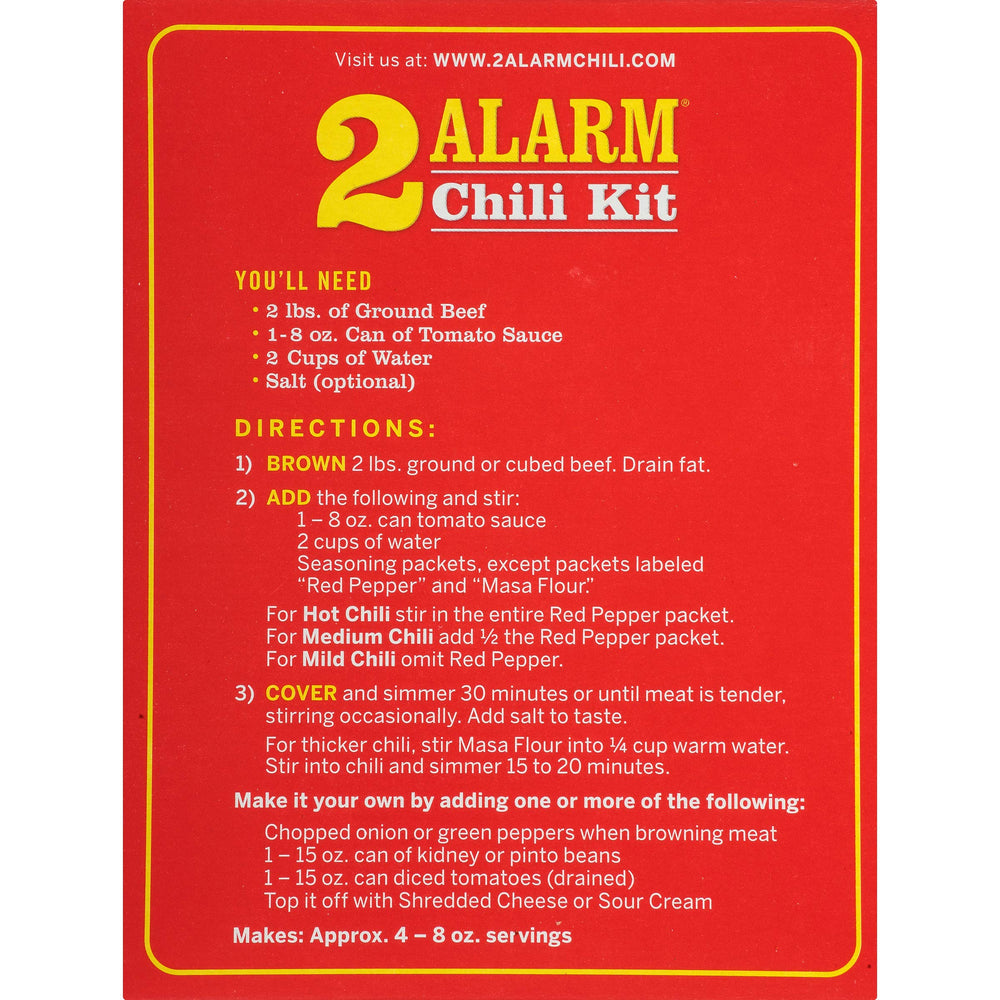Wick Fowler's 2 Alarm Chili Kit simmering on stove for cozy weeknight dinners.