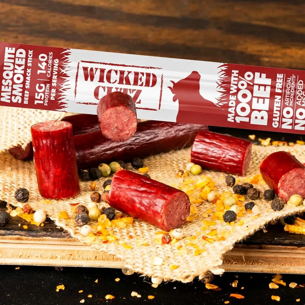 48-pack Wicked Cutz beef sticks variety pack for bulk snacking