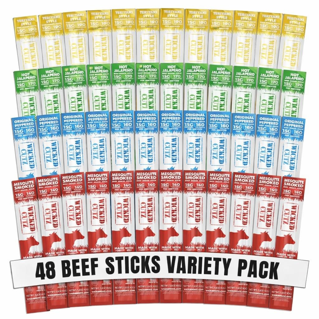 Wicked Cutz Mesquite Smoked beef sticks, bold flavor and protein on the go