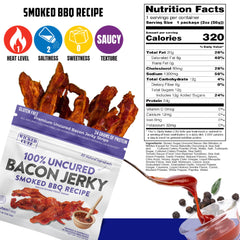 Wicked Cutz bacon jerky close-up shows tender, juicy texture.