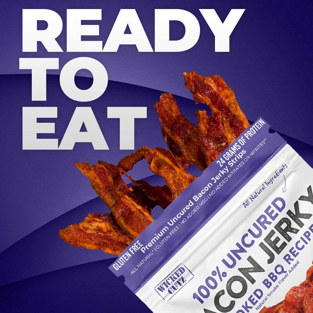 Nutrition panel confirms 24g protein per bag for Wicked Cutz jerky.