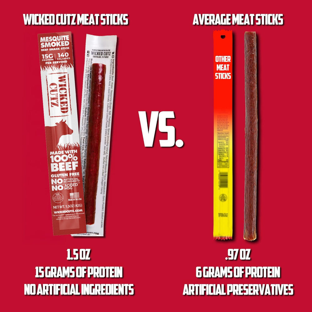 Wicked Cutz 15g protein per stick supports active lifestyles.