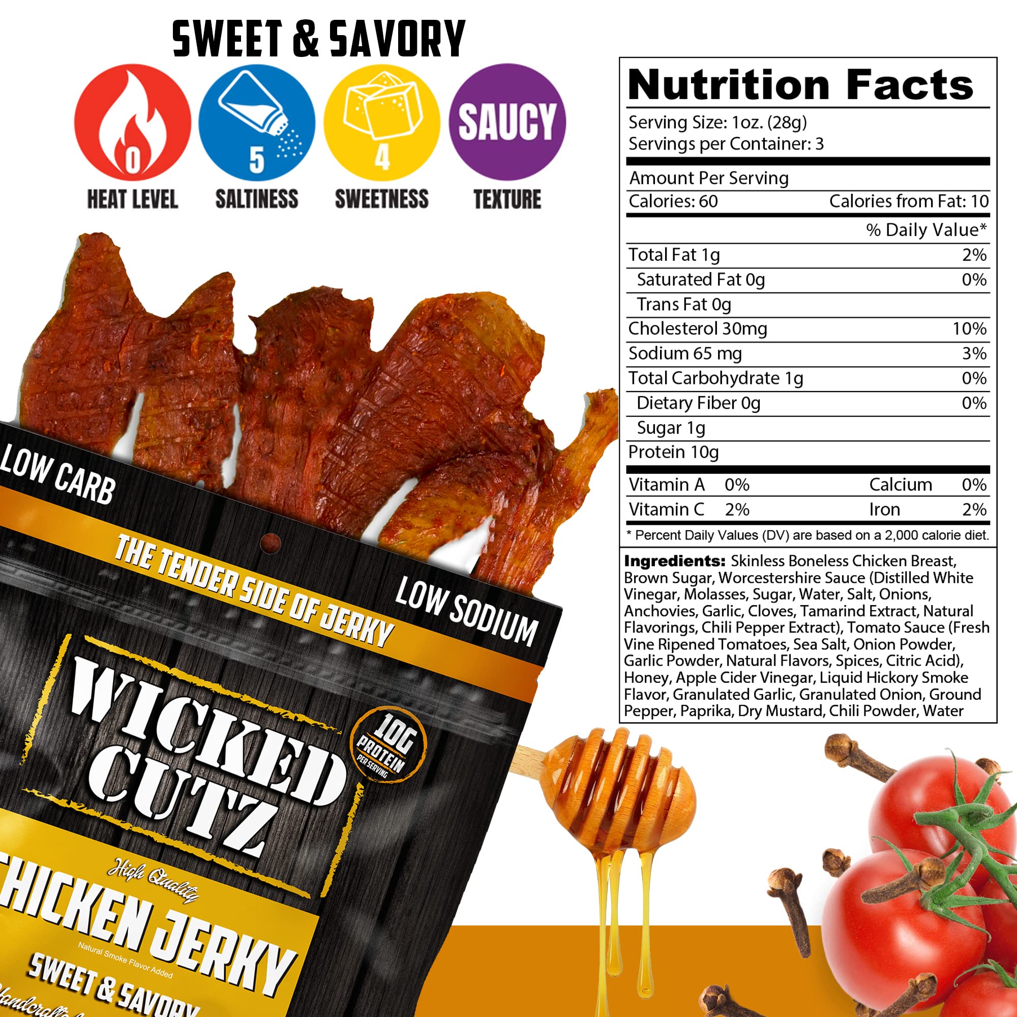 Wicked Cutz bites close-up, showing tender, juicy texture ideal for quick energizing bites.