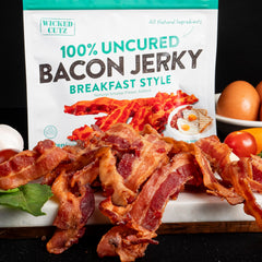 Wicked Cutz USA-made packaging shown as a savory gluten-free snack option.