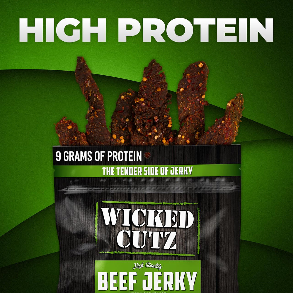 Wicked Cutz USA Made badge on jerky packaging