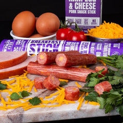 Wicked Cutz USA-made meat sticks assembly image emphasizes quality and domestic production.