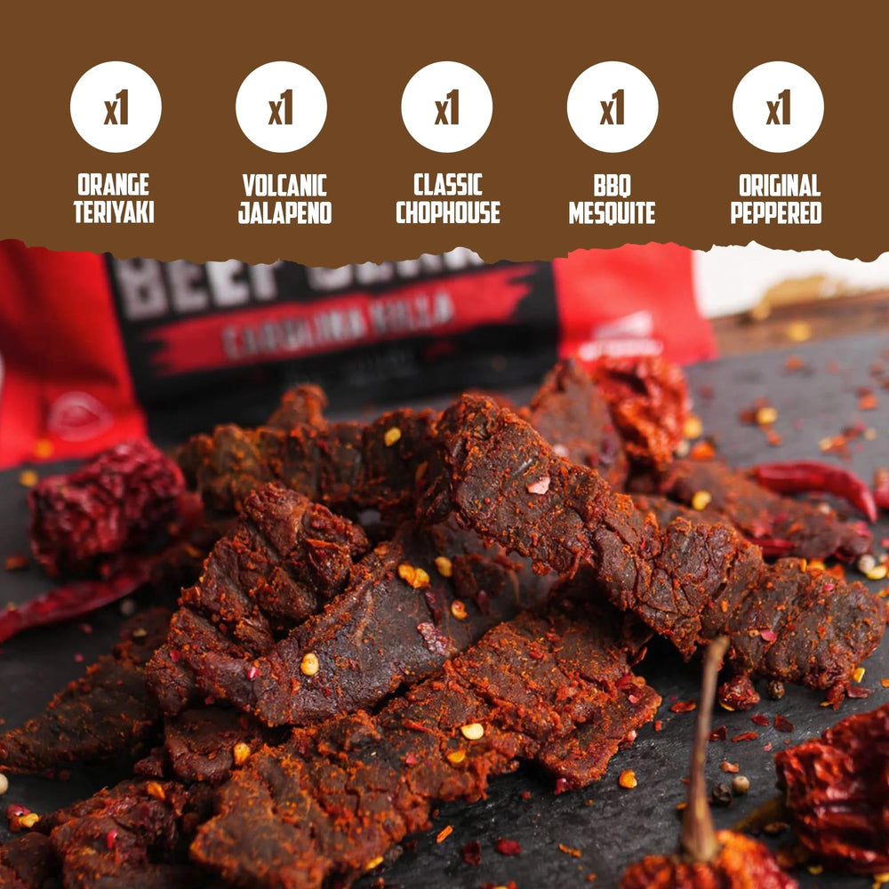 Wicked Cutz Variety Pack beef jerky bag for tastings and gifts.