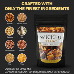 Wicked Mix close-up of almonds and cashews highlights premium ingredients.