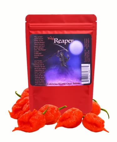 Wicked Reaper Carolina Reaper pods, whole dried pack, ideal for bold sauces.