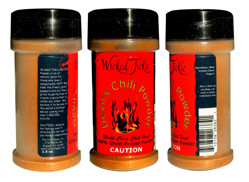 Wicked Reaper Scorpion chili powder 2oz back view showing seal.