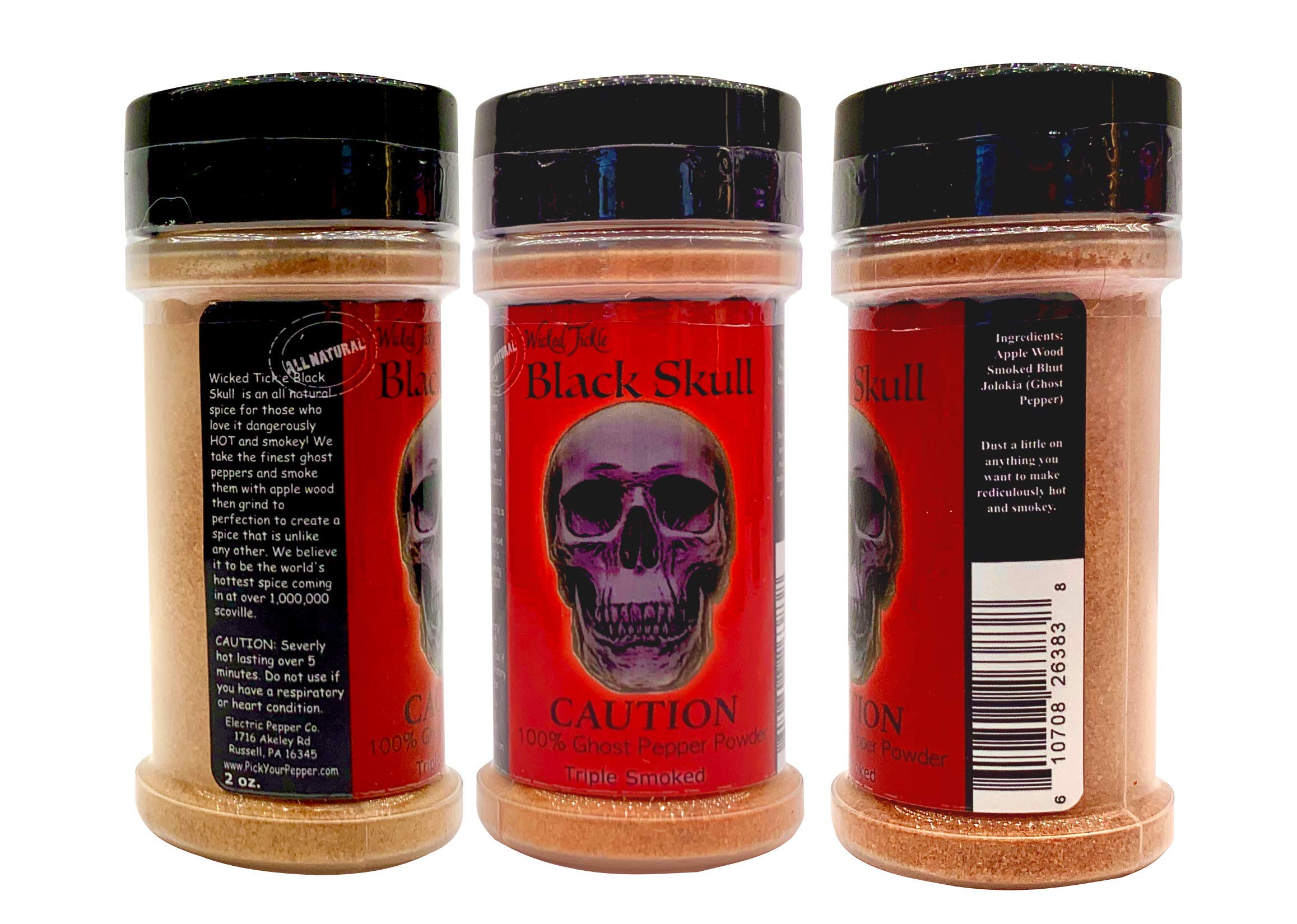Wicked Tickle BBQ rub with ghost pepper powder enhances grilled meats.