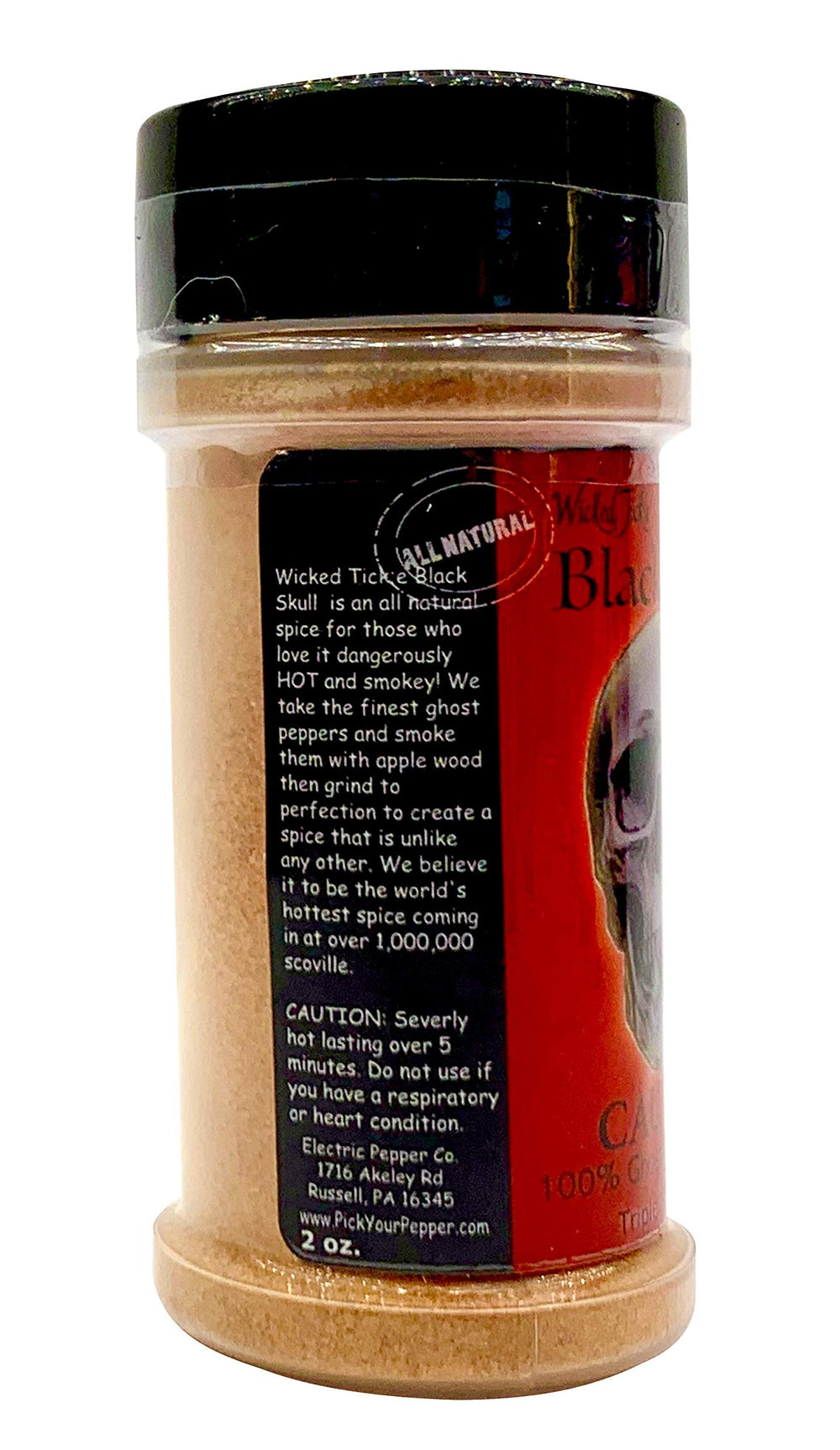 Wicked Tickle ghost pepper powder texture closeup reveals fine grind for even heat.