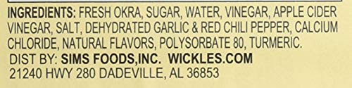 Close-up of Wickles Okra Wicked sliced okra showing texture