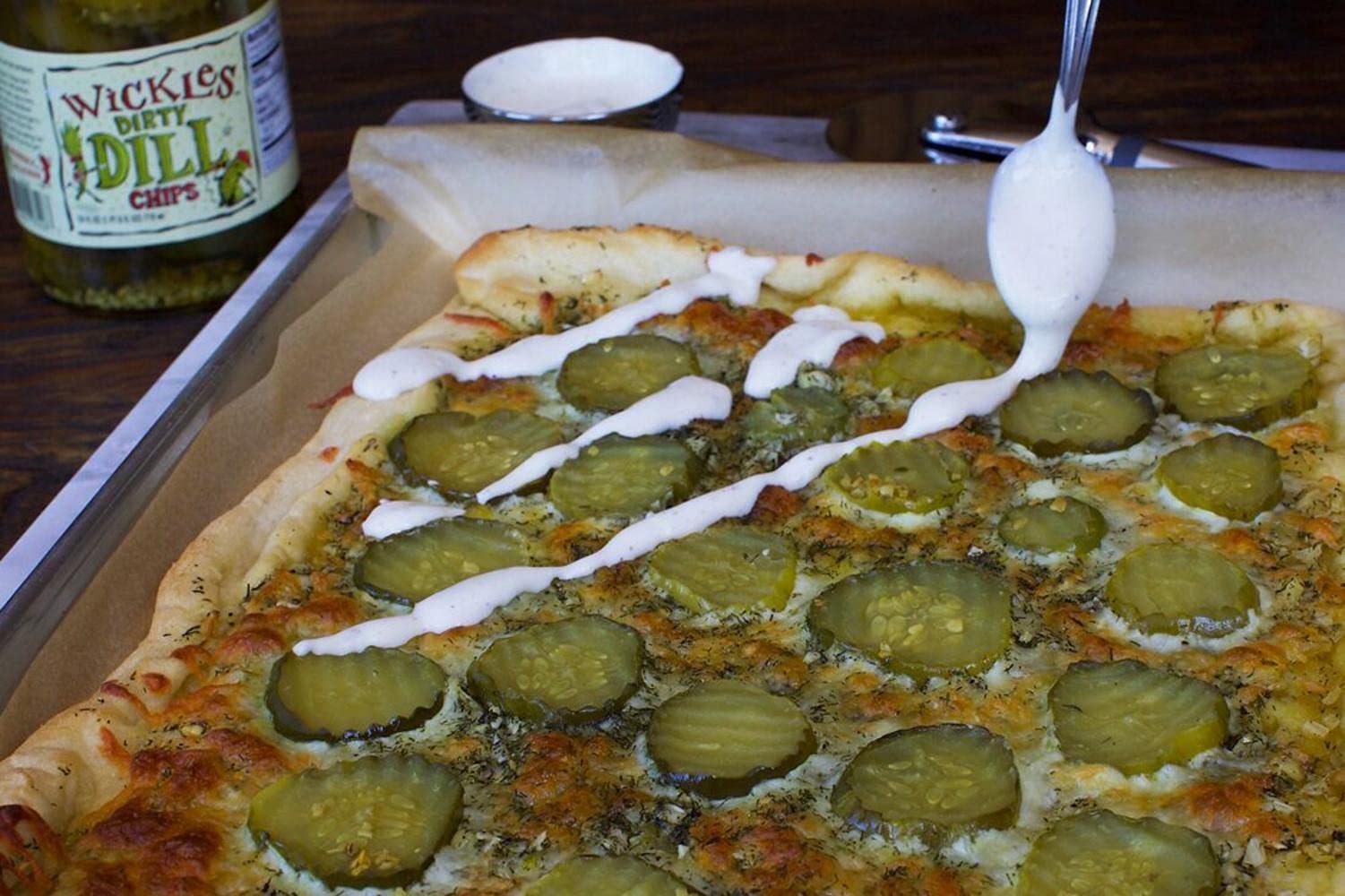Wickles Wicked Pickle Chips on a small plate for quick snacking