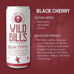 Wild Bill's Black Cherry Soda 12-pack box on a kitchen counter