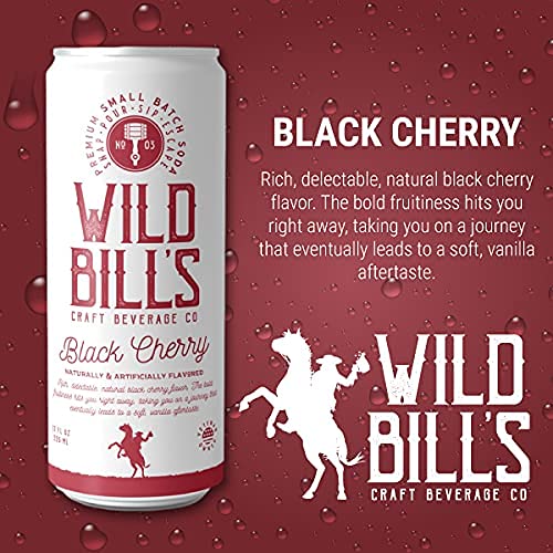 Wild Bill's Black Cherry Soda being poured into a glass for tasting