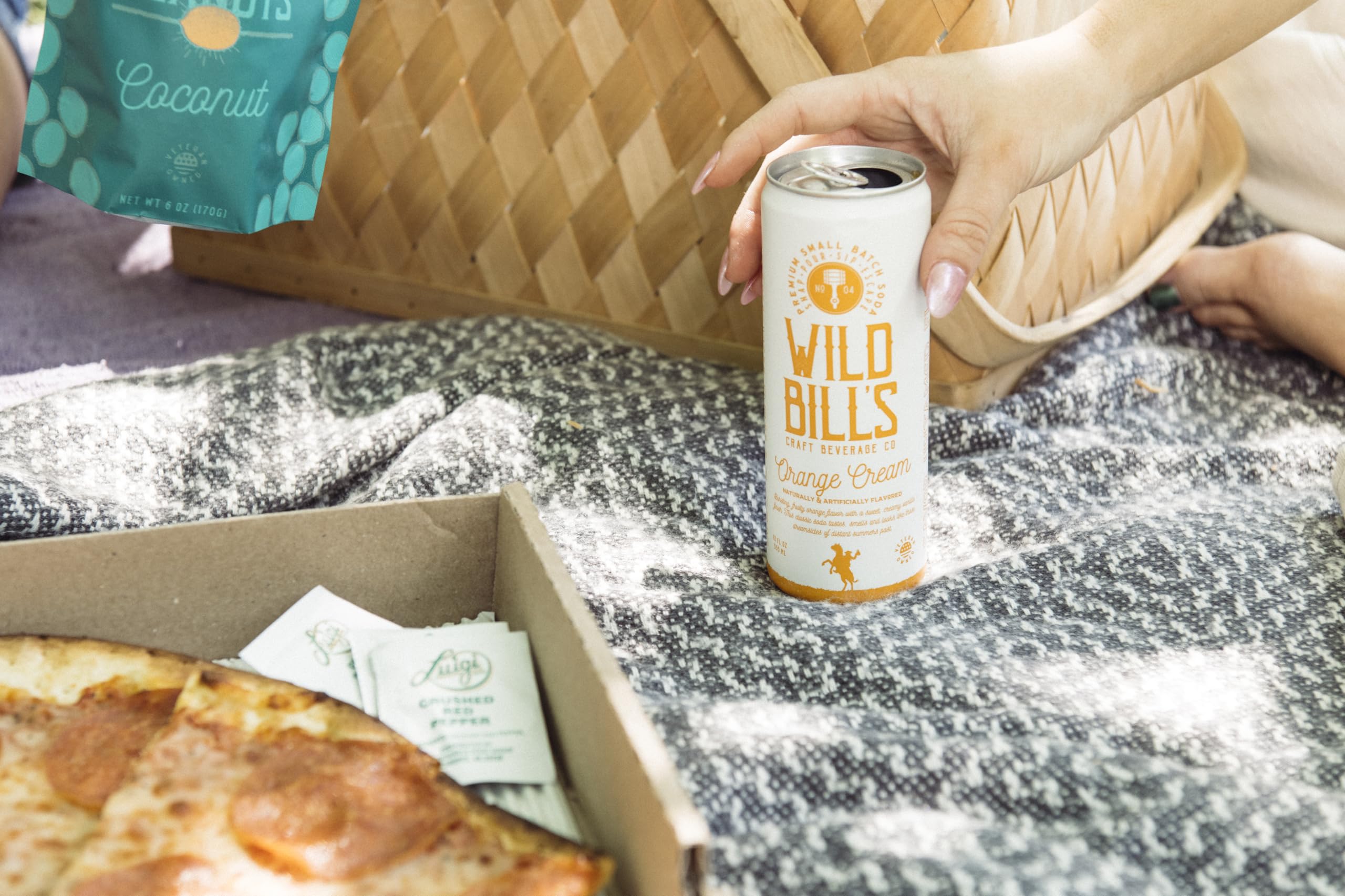 Wild Bill's Caffeine-free soda can, no high fructose corn syrup