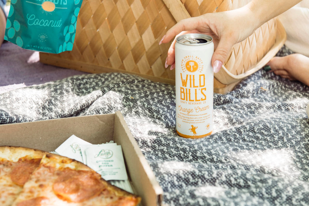 Wild Bill's Caffeine-free soda can, no high fructose corn syrup