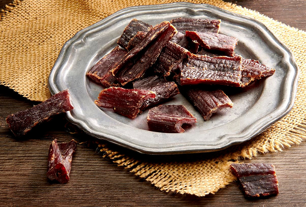 Wild Bill's top-round jerky marinated in soy, garlic, and pepper.