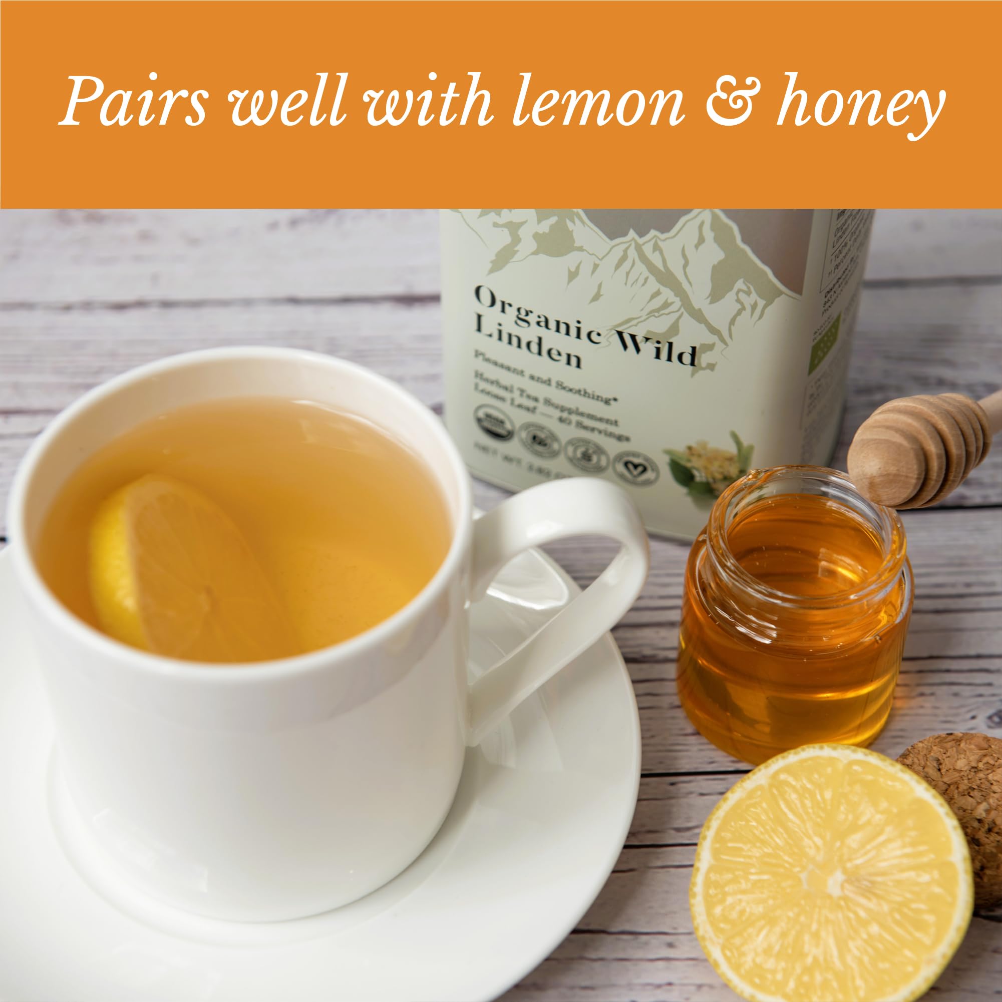 Wild Bliss Linden Flower Tea ingredients reveal pure flowers free from additives.