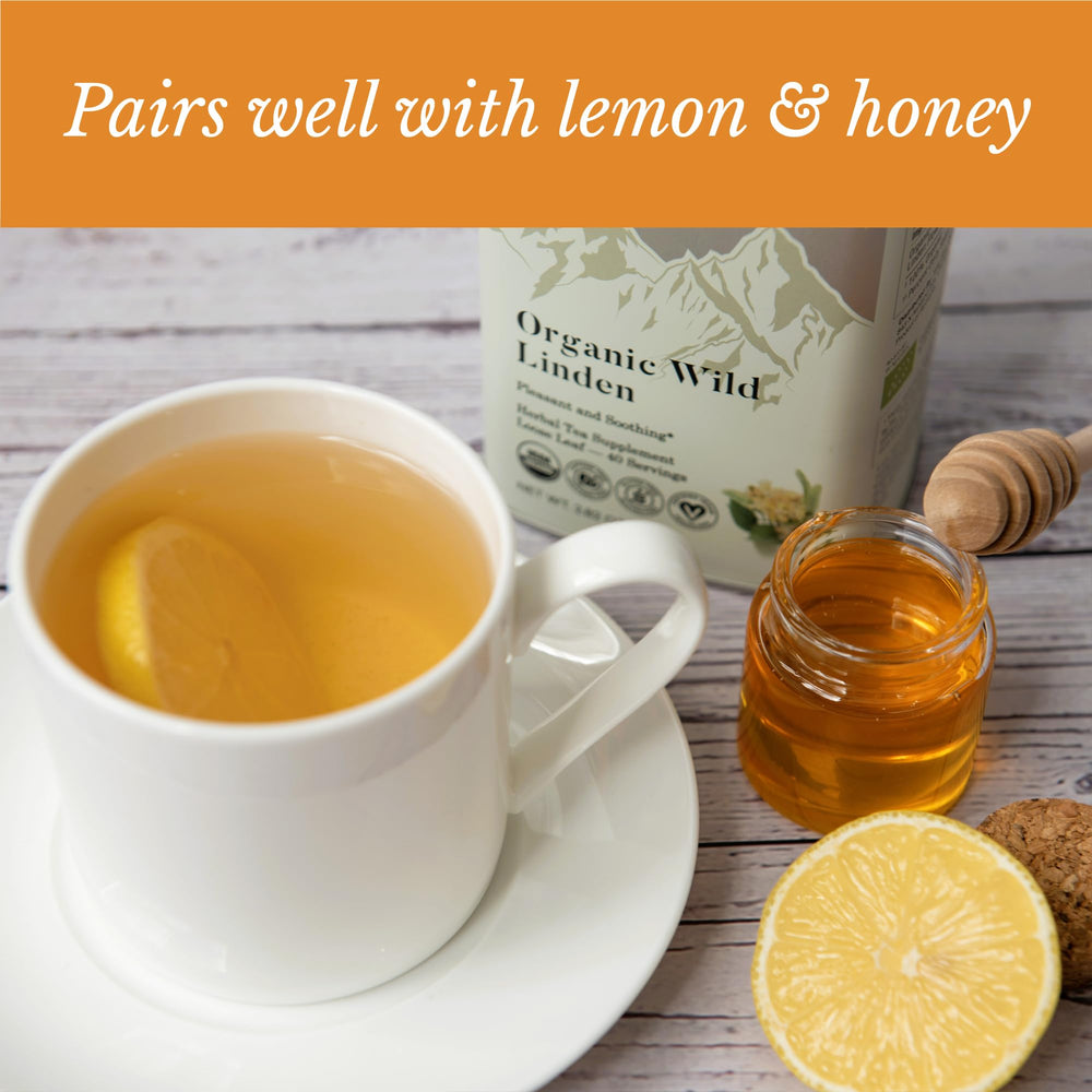 Wild Bliss Linden Flower Tea ingredients reveal pure flowers free from additives.