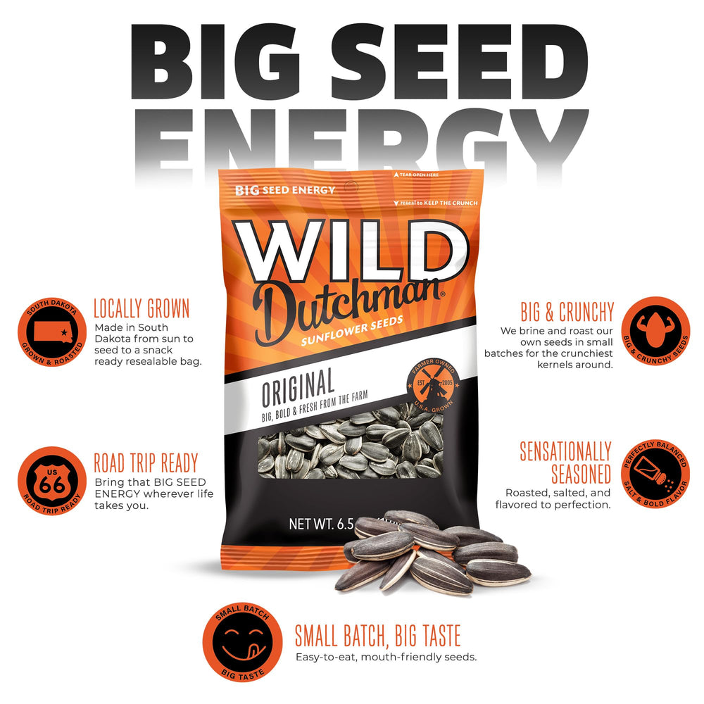 Wild Dutchman Flamin' Bacon seeds in a resealable bag for smoky heat on the go.