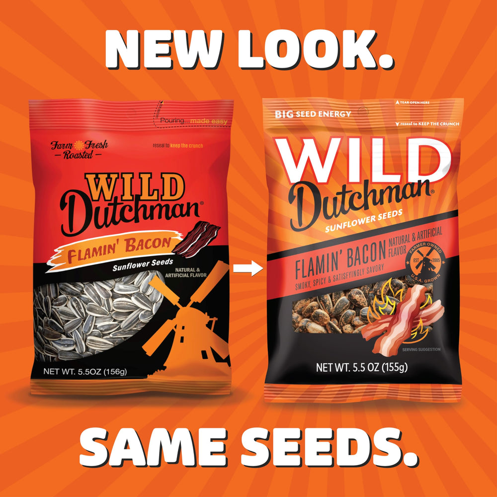Wild Dutchman Ranch sunflower seeds in a resealable bag with herb-forward taste.