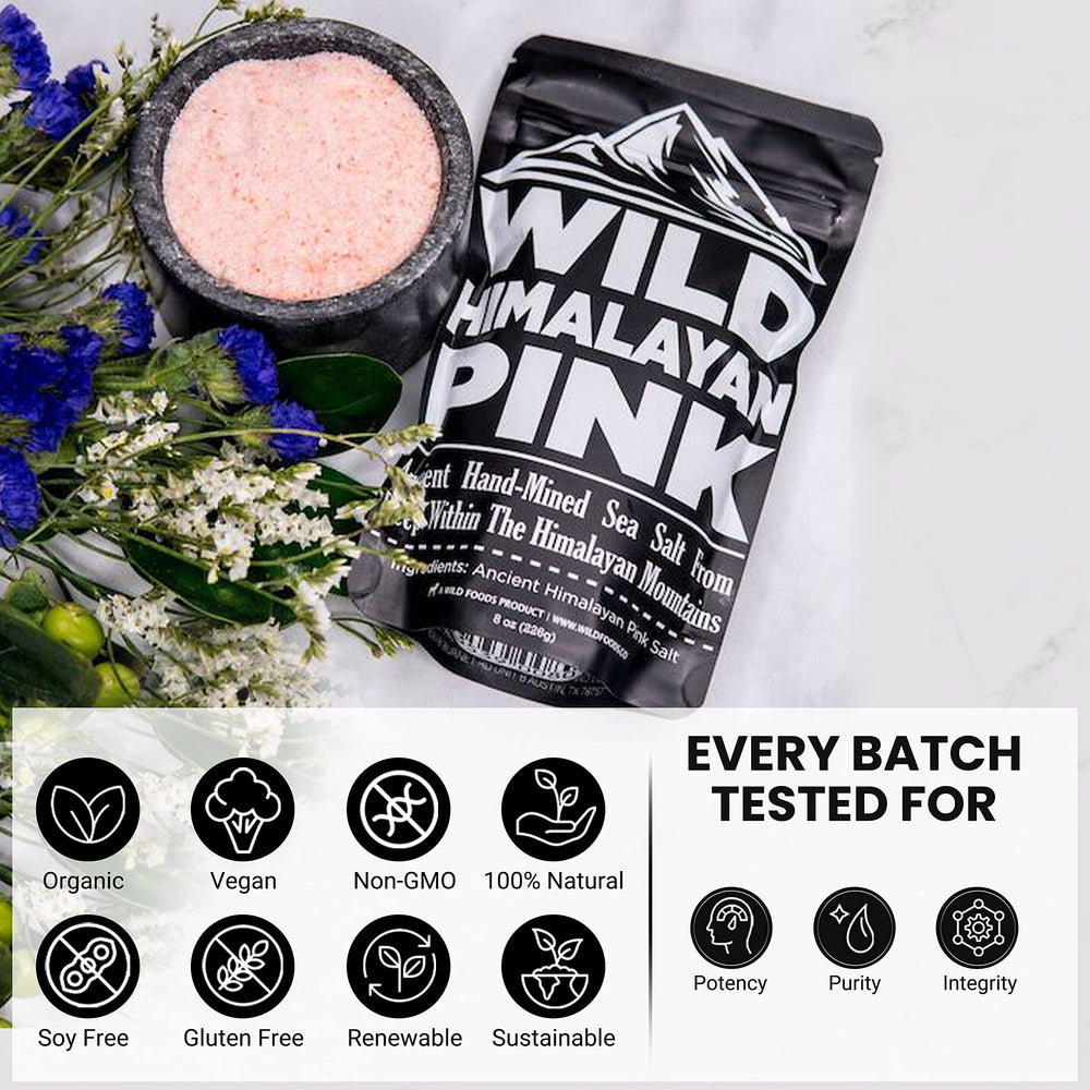 Wild Foods Pink Himalayan Salt as a cooking ingredient adds mineral depth.