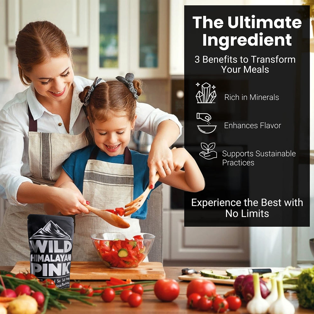 Wild Foods Pink Himalayan Salt packaging communicates purity and care