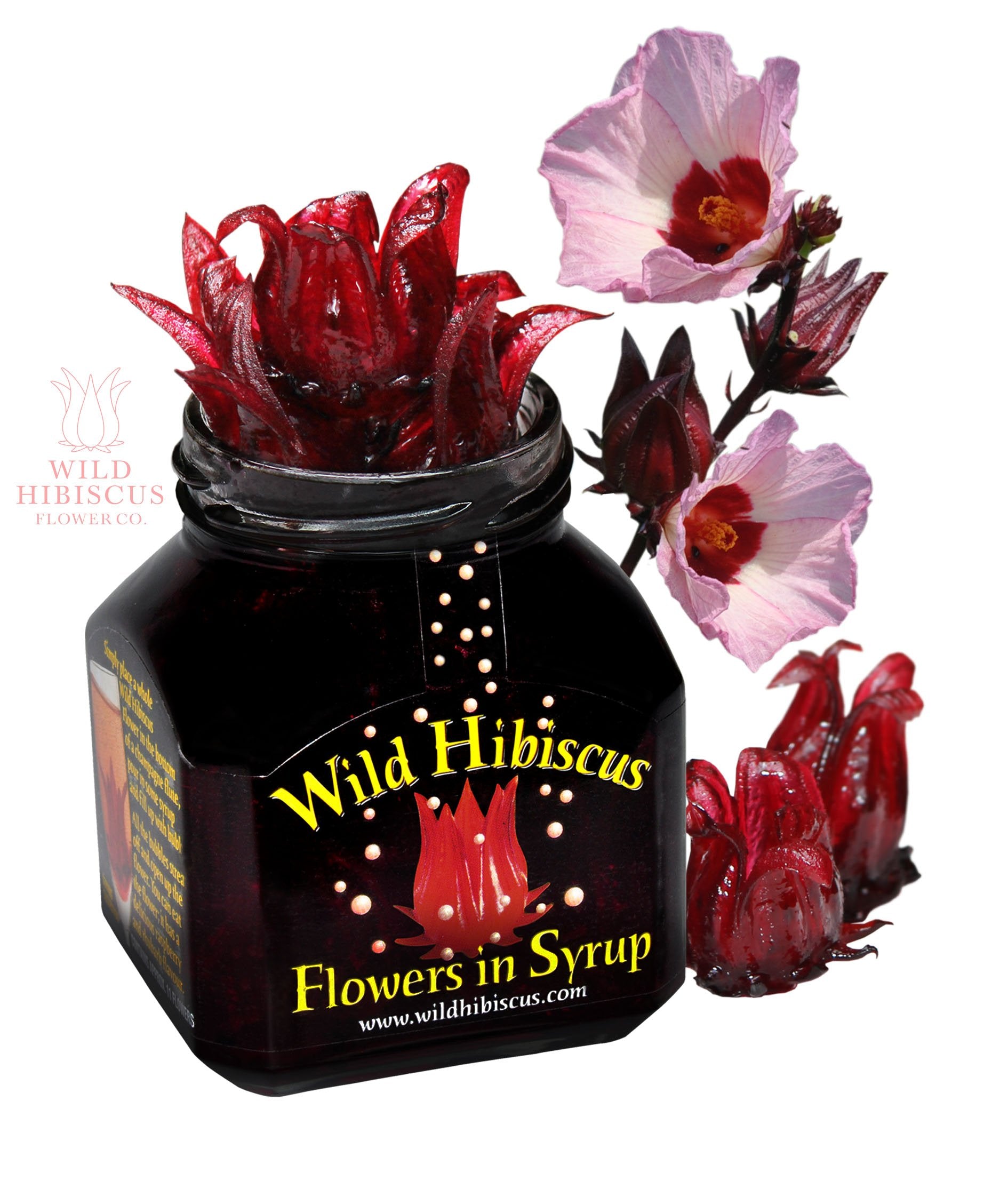 Wild Hibiscus Raspberry flavor close-up enhances drinks' fruity notes.