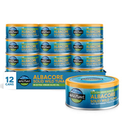Wild Planet albacore tuna in olive oil can with premium flavor.