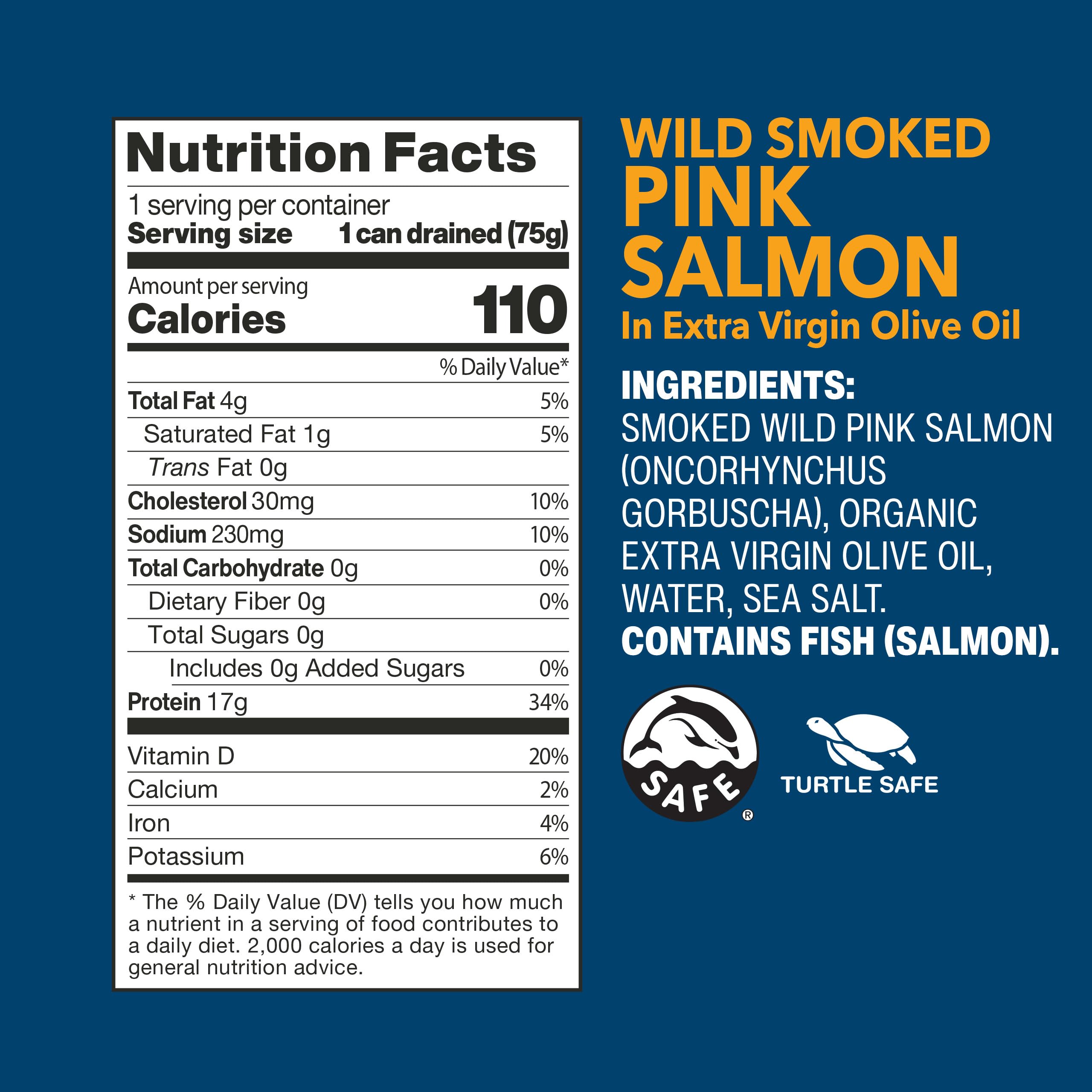 Close-up of Wild Planet smoked salmon fillets in olive oil showing silky texture.