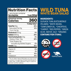 Wild Planet tuna salad with organic chickpeas and vegetables, ideal for quick lunches