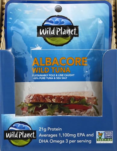 Wild Planet Pouch Tuna Wild Albacore open pouch reveals tender flakes for quick meals