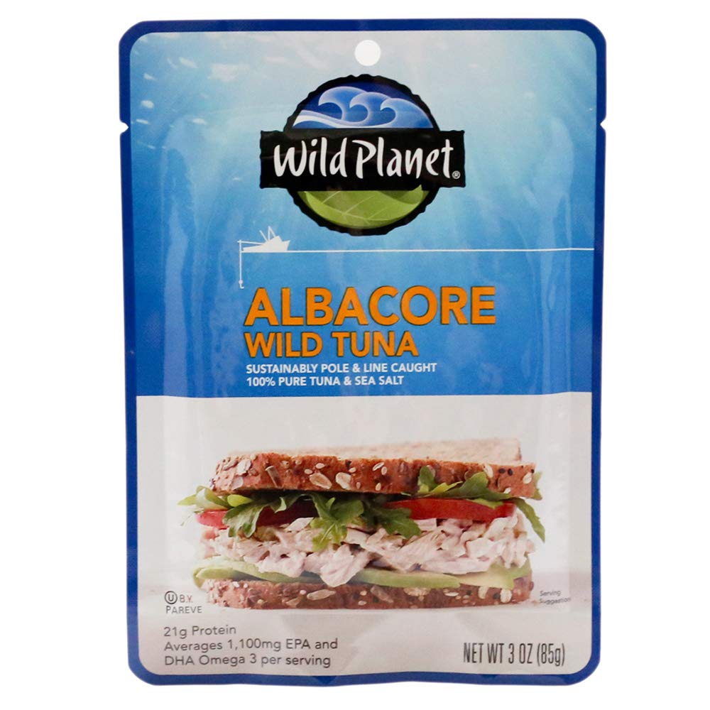 Wild Planet Pouch Tuna Wild Albacore packaging highlights premium ingredients for pantry versatility