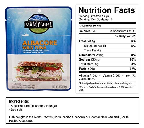 Wild Planet Pouch Tuna Wild Albacore serving in bowl for a simple dinner