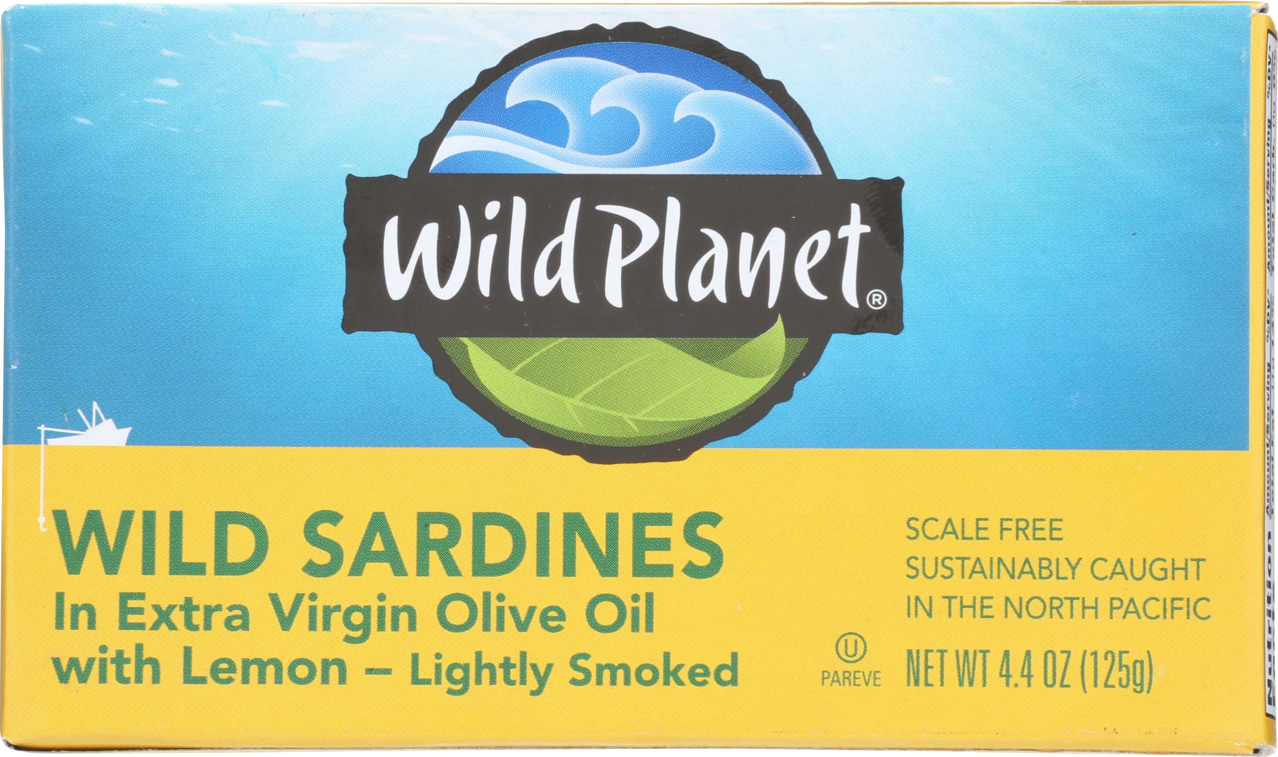 Wild Planet sardines in oil and lemon packaging showing premium sustainability and convenience