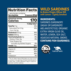 Wild Planet sardines can with pull-tab for quick, on-the-go snacking